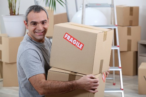 House movers preparing a Westminster flat move