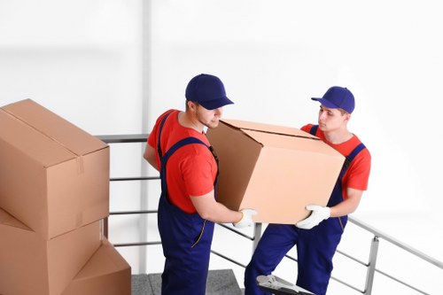Removal team preparing a Westminster flat move