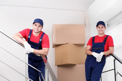 Removal company team handling a Westminster home move