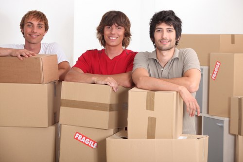 Removal vehicle with equipment for moving services