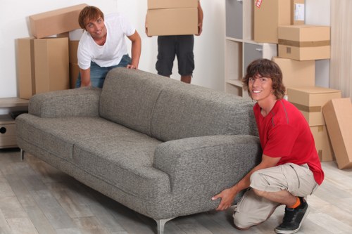 Office furniture and equipment being prepared for commercial moves in Westminster