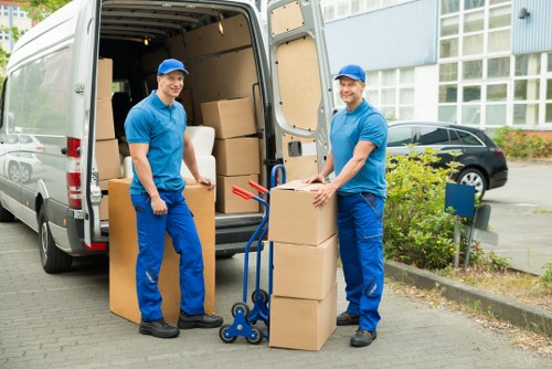 Boxes and furniture ready for local removals in Westminster