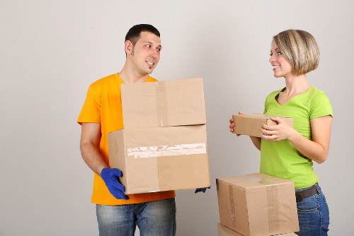 Furniture and boxes being moved from a central Westminster flat